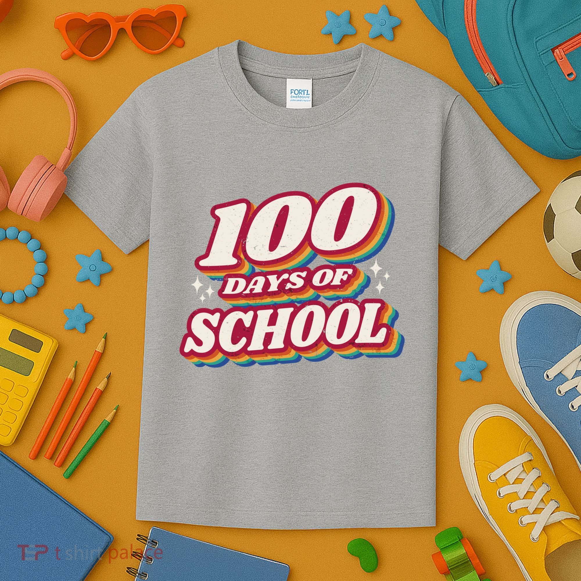 100 Days Of School Retro Kids T-Shirt