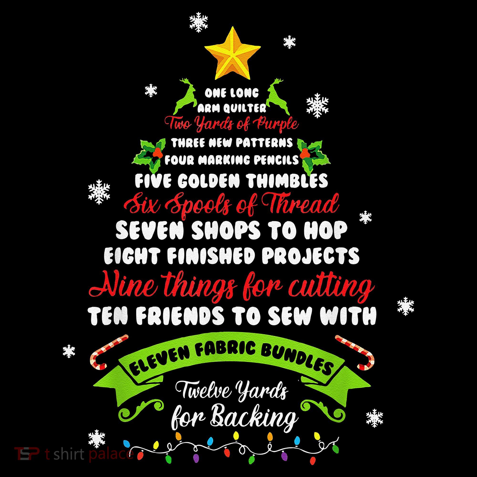 12 Days Of Christmas Funny Quilting Sewing Xmas Tree Lights Coffee Mug