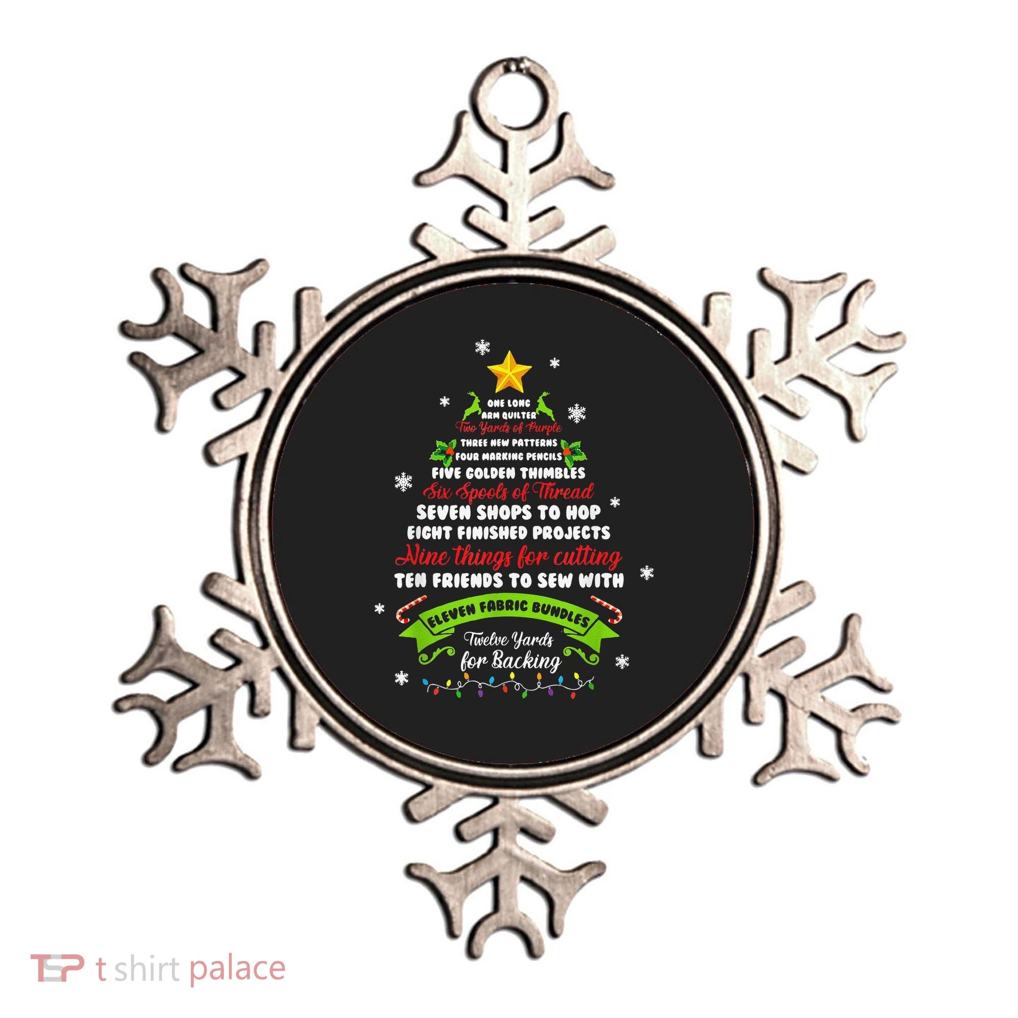 12 Days Of Christmas Funny Quilting Sewing Xmas Tree Lights Ornament