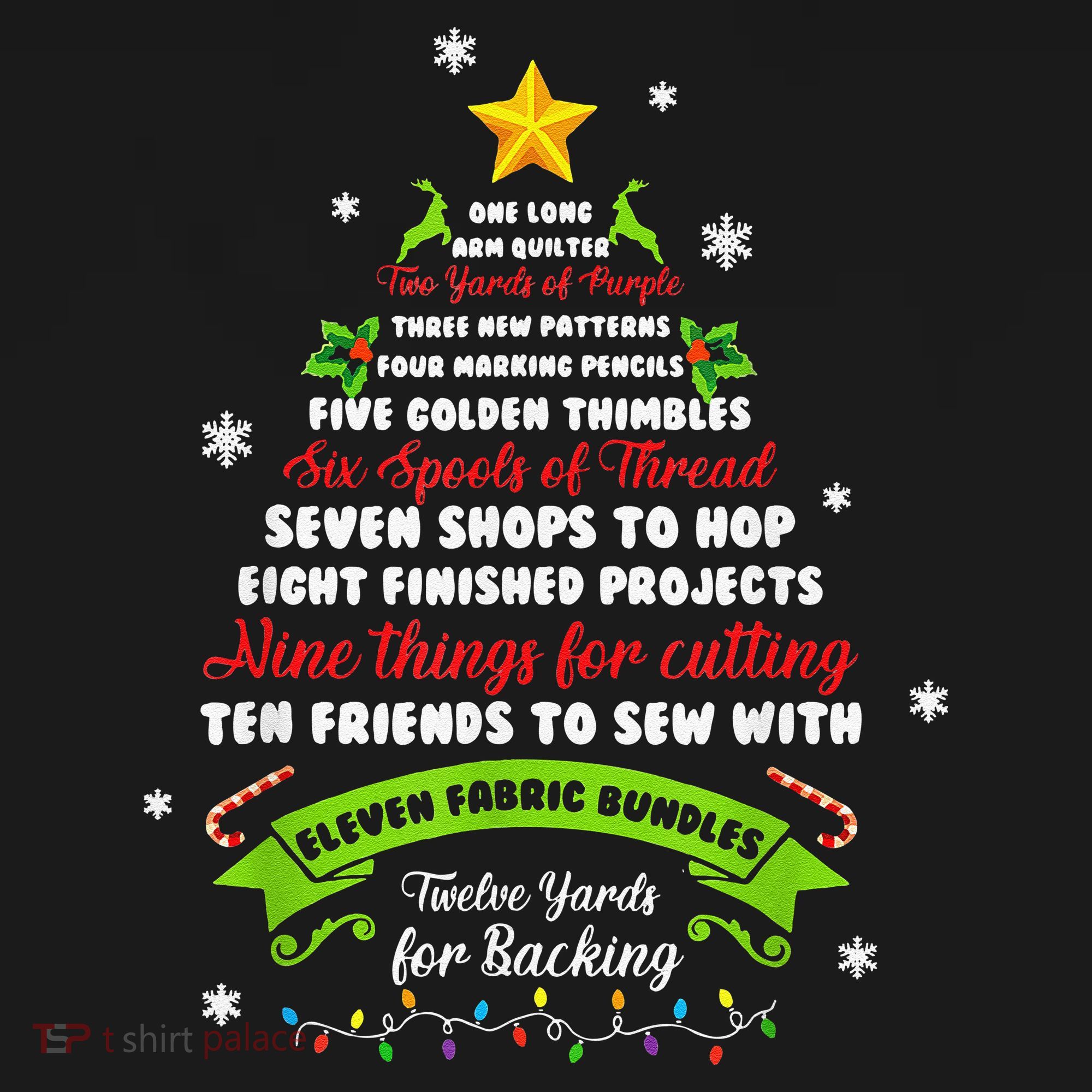 12 Days Of Christmas Funny Quilting Sewing Xmas Tree Lights Ornament
