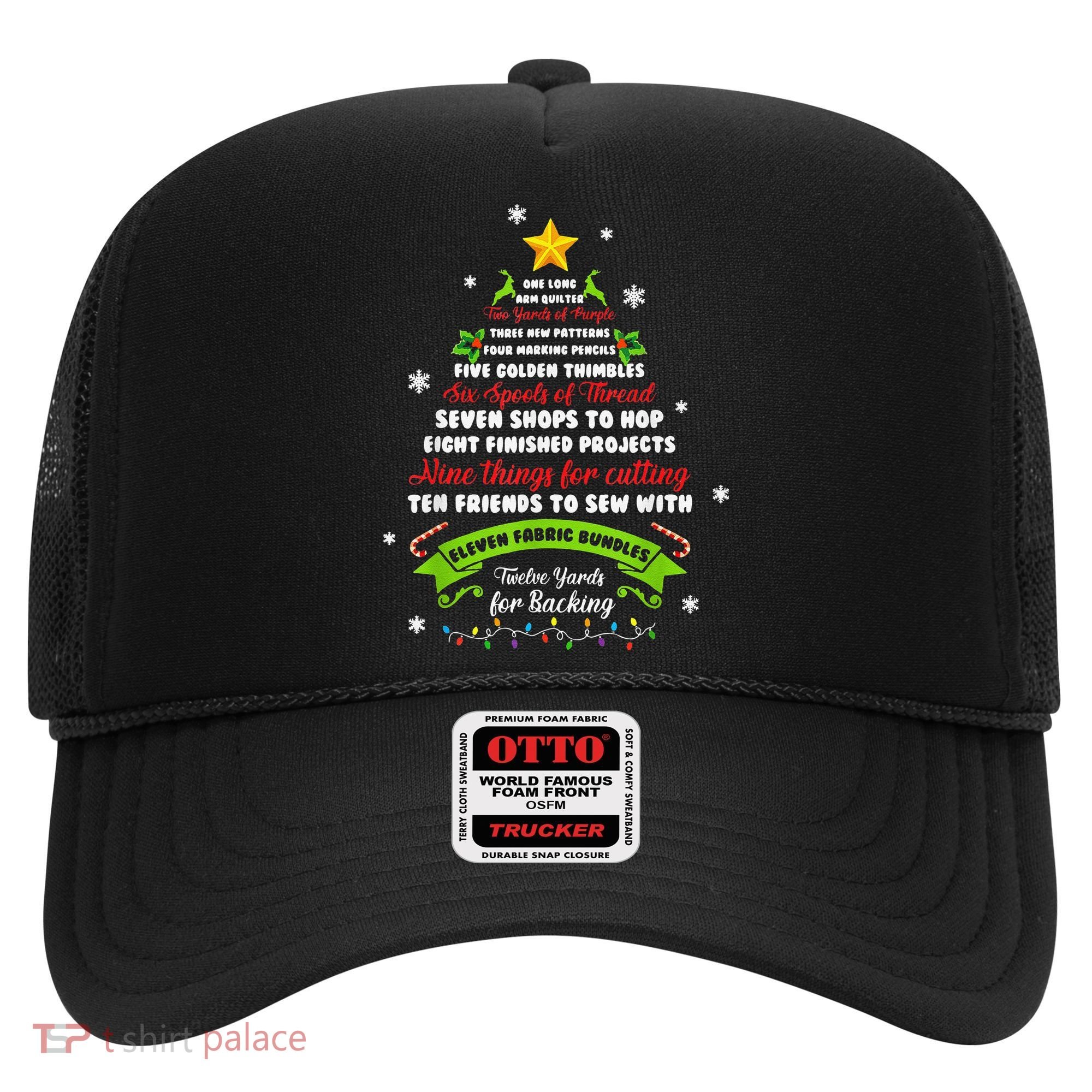 12 Days Of Christmas Funny Quilting Sewing Xmas Tree Lights Hat