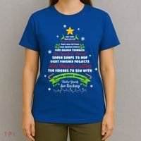 12 Days Of Christmas Funny Quilting Sewing Xmas Tree Lights T-Shirt thumb 4