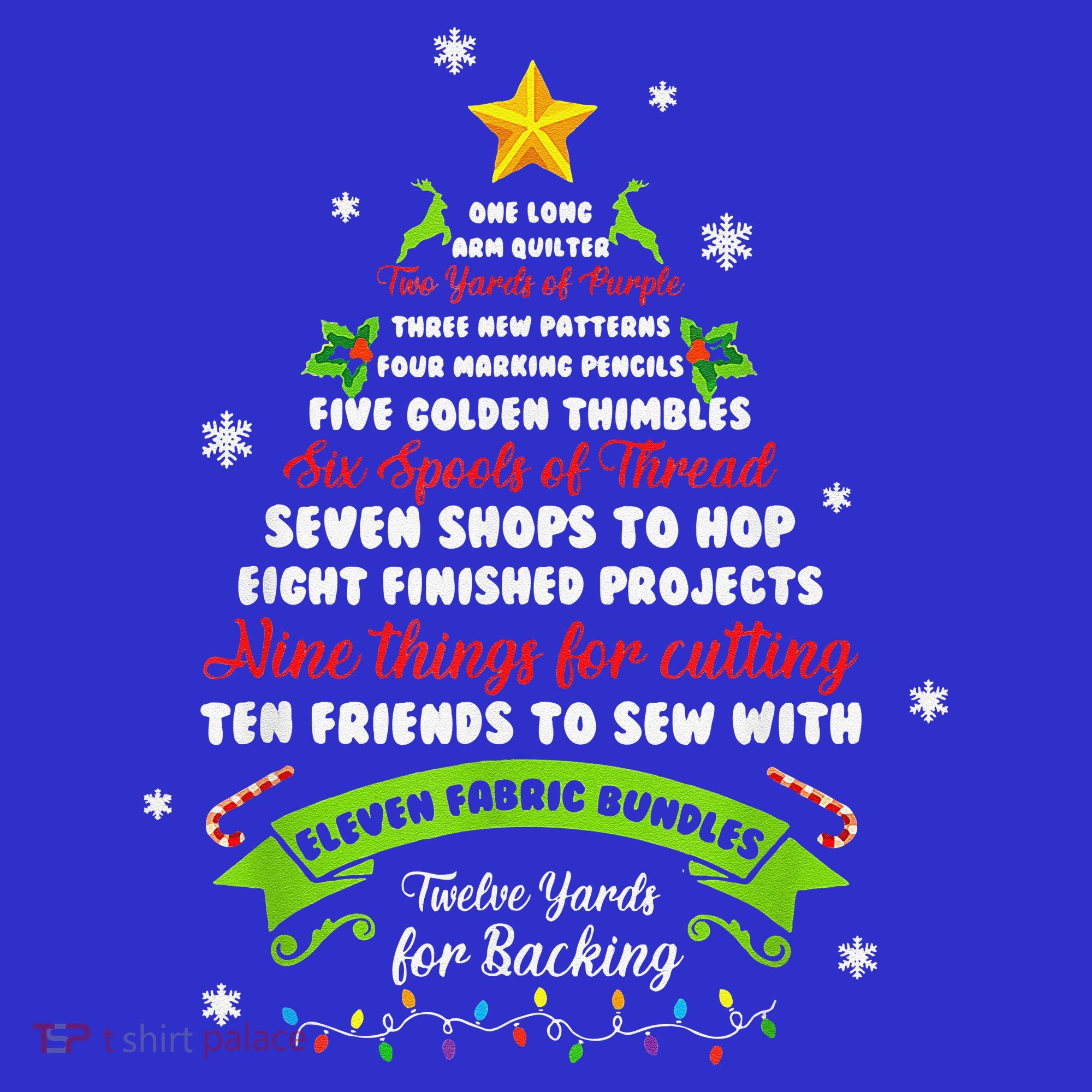 12 Days Of Christmas Funny Quilting Sewing Xmas Tree Lights Mousepad