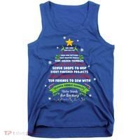 12 Days Of Christmas Funny Quilting Sewing Xmas Tree Lights Tank Top thumb 0