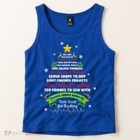 12 Days Of Christmas Funny Quilting Sewing Xmas Tree Lights Tank Top thumb 2