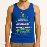 12 Days Of Christmas Funny Quilting Sewing Xmas Tree Lights Tank Top thumb 3