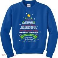 12 Days Of Christmas Funny Quilting Sewing Xmas Tree Lights Kids Sweatshirt thumb 0
