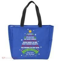 12 Days Of Christmas Funny Quilting Sewing Xmas Tree Lights Tote Bag thumb 0
