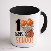 100 Days Of School Basketball Coffee Mug thumb 1