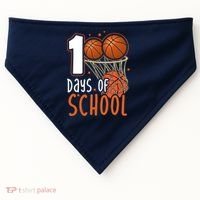 100 Days Of School Basketball USA-Made Doggie Bandana thumb 0