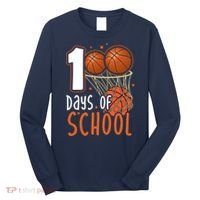 100 Days Of School Basketball Long Sleeve Shirt thumb 0