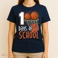 100 Days Of School Basketball T-Shirt thumb 4