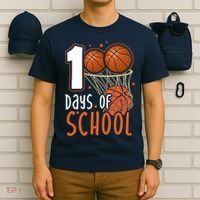 100 Days Of School Basketball T-Shirt thumb 6