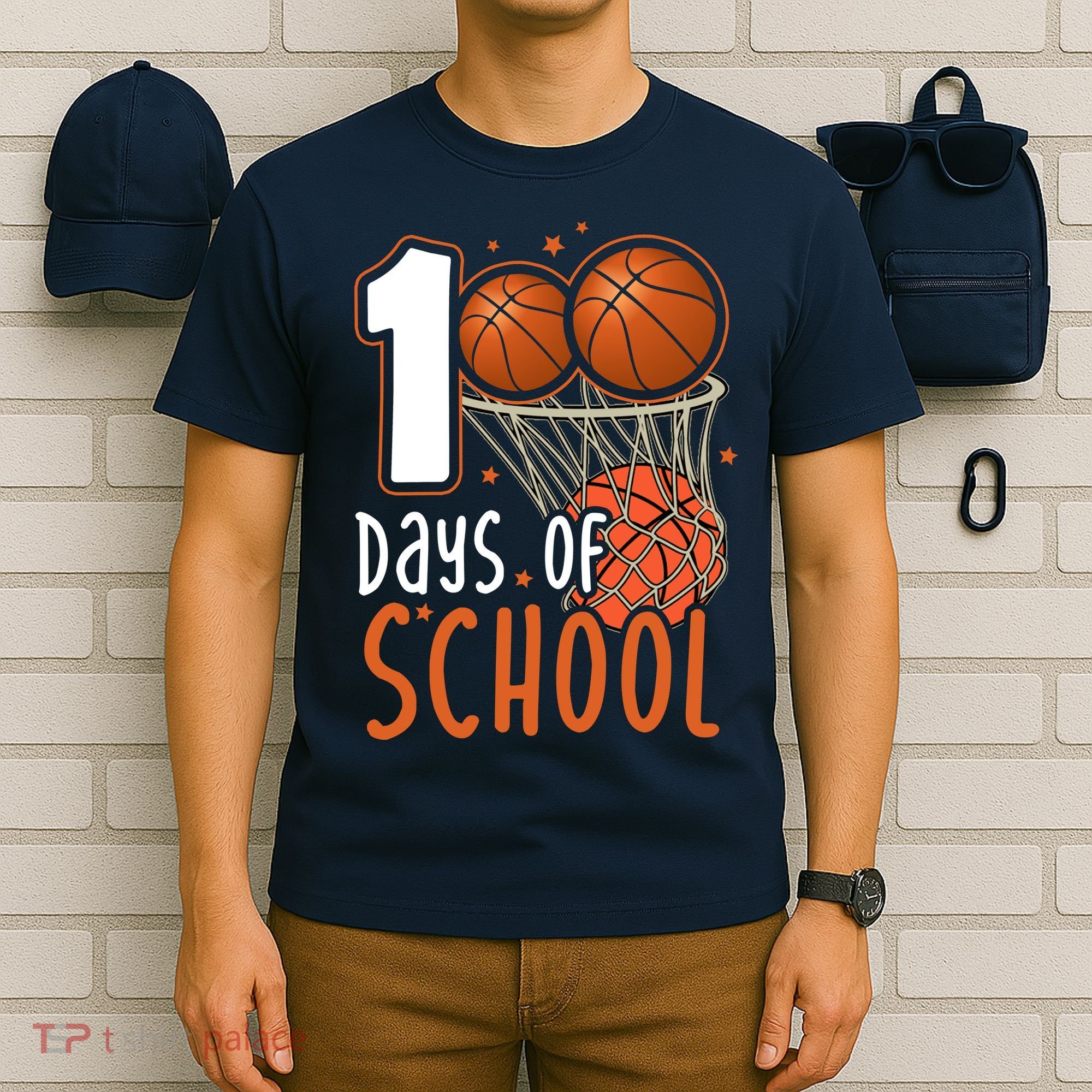 100 Days Of School Basketball T-Shirt