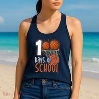 100 Days Of School Basketball Women's Tank Top thumb 2
