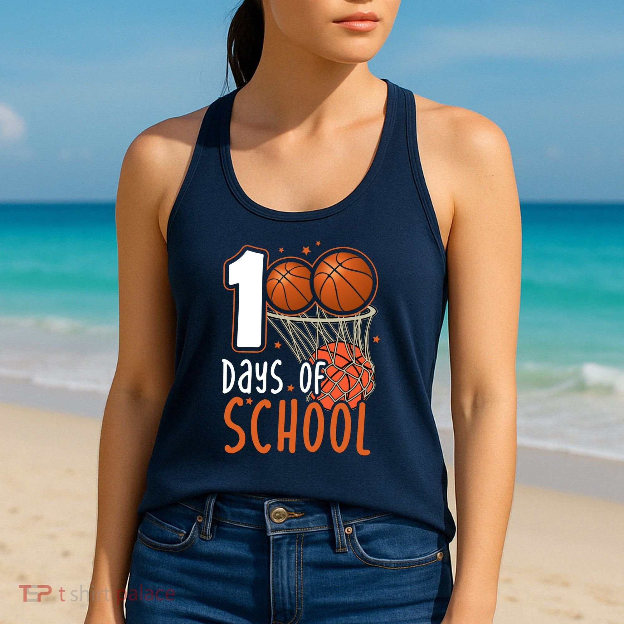 100 Days Of School Basketball Women's Tank Top
