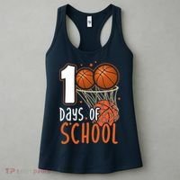 100 Days Of School Basketball Women's Tank Top thumb 3