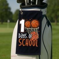 100 Days Of School Basketball Golf Towel thumb 2