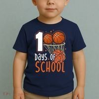 100 Days Of School Basketball Toddler T-Shirt thumb 2