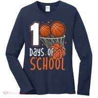 100 Days Of School Basketball Women's Long Sleeve Shirt thumb 0