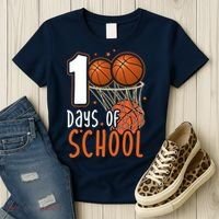 100 Days Of School Basketball Women's T-Shirt thumb 3