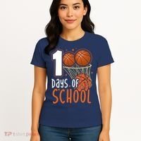 100 Days Of School Basketball Women's T-Shirt thumb 4