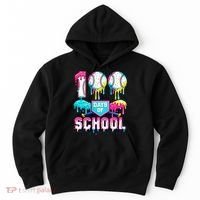 100 Days Of School 100th Day Ice Cream Drip Baseball Hoodie thumb 0