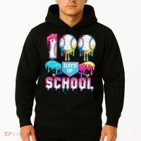 100 Days Of School 100th Day Ice Cream Drip Baseball Hoodie thumb 2