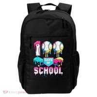 100 Days Of School 100th Day Ice Cream Drip Baseball Backpack thumb 0