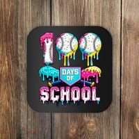 100 Days Of School 100th Day Ice Cream Drip Baseball Coaster thumb 0