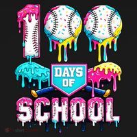 100 Days Of School 100th Day Ice Cream Drip Baseball Women's Hoodie thumb 2