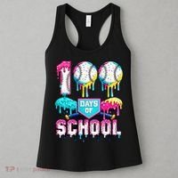 100 Days Of School 100th Day Ice Cream Drip Baseball Women's Tank Top thumb 3