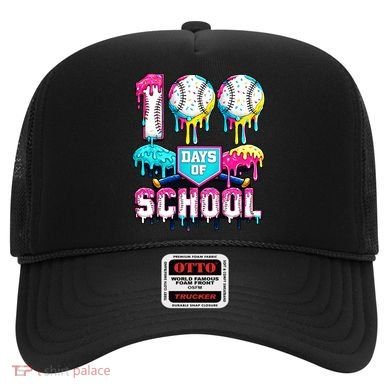 100 Days Of School 100th Day Ice Cream Drip Baseball Hat