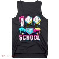 100 Days Of School 100th Day Ice Cream Drip Baseball Tank Top thumb 0