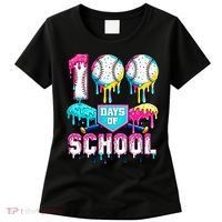 100 Days Of School 100th Day Ice Cream Drip Baseball Women's T-Shirt thumb 0