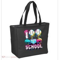 100 Days Of School 100th Day Ice Cream Drip Baseball Tote Bag thumb 2