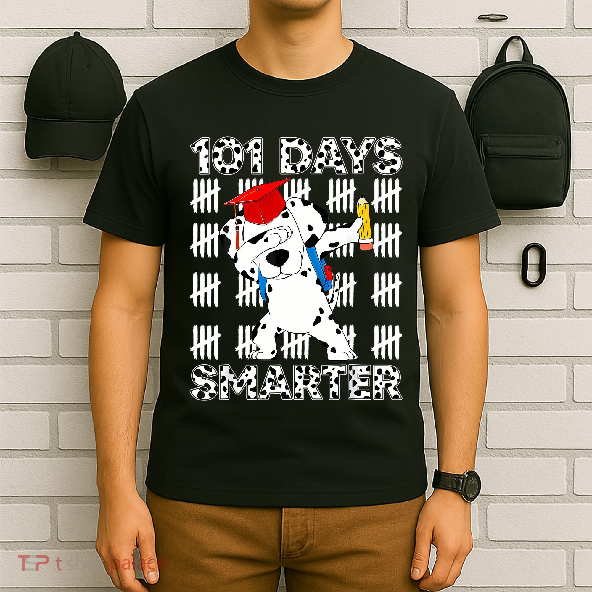 101 Days Of School Happy 100 Days Smarter Teacher T-Shirt