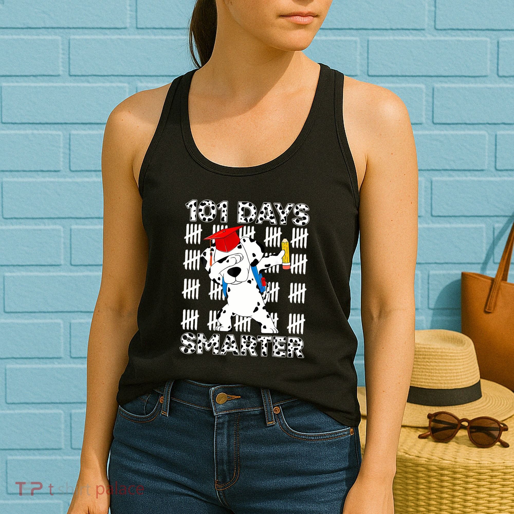 101 Days Of School Happy 100 Days Smarter Teacher Women's Tank Top