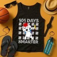 101 Days Of School Happy 100 Days Smarter Teacher Tank Top thumb 4