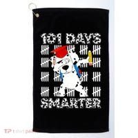 101 Days Of School Happy 100 Days Smarter Teacher Golf Towel thumb 0