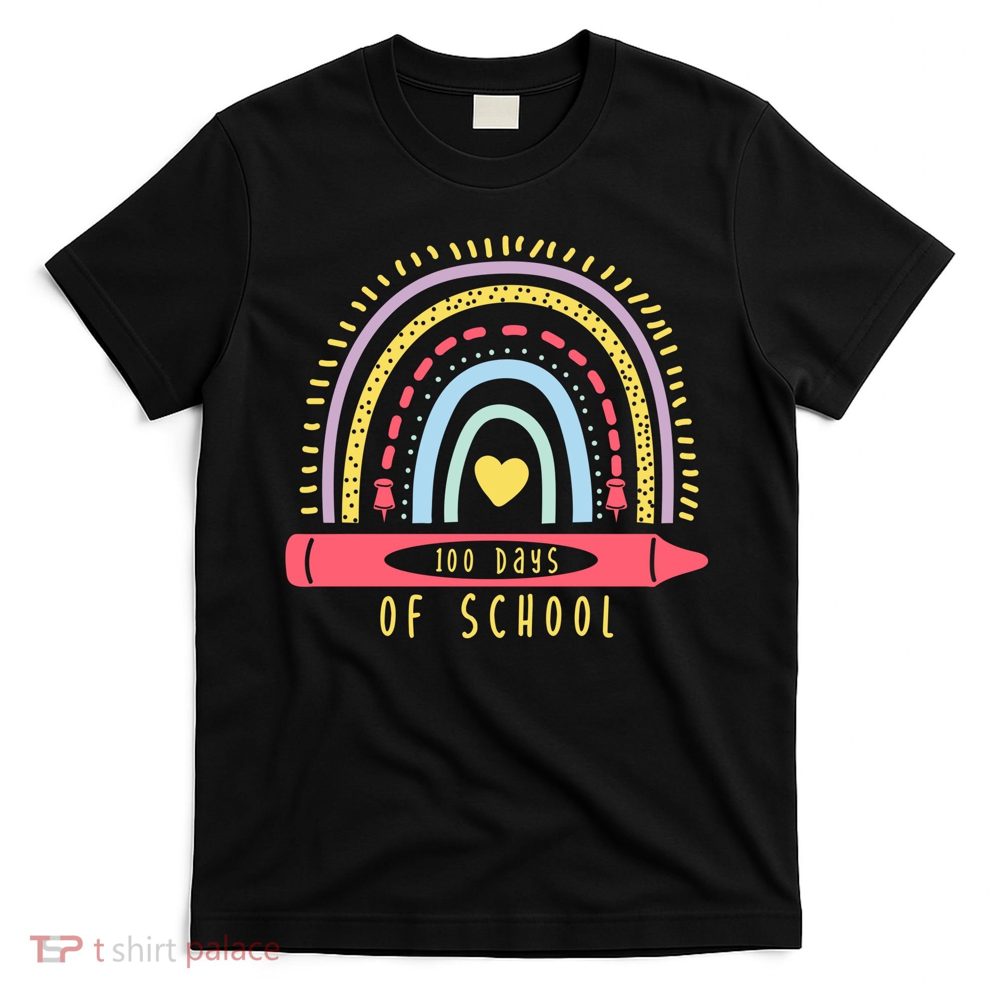 100 Days Of School Colorful Rainbow T-Shirt