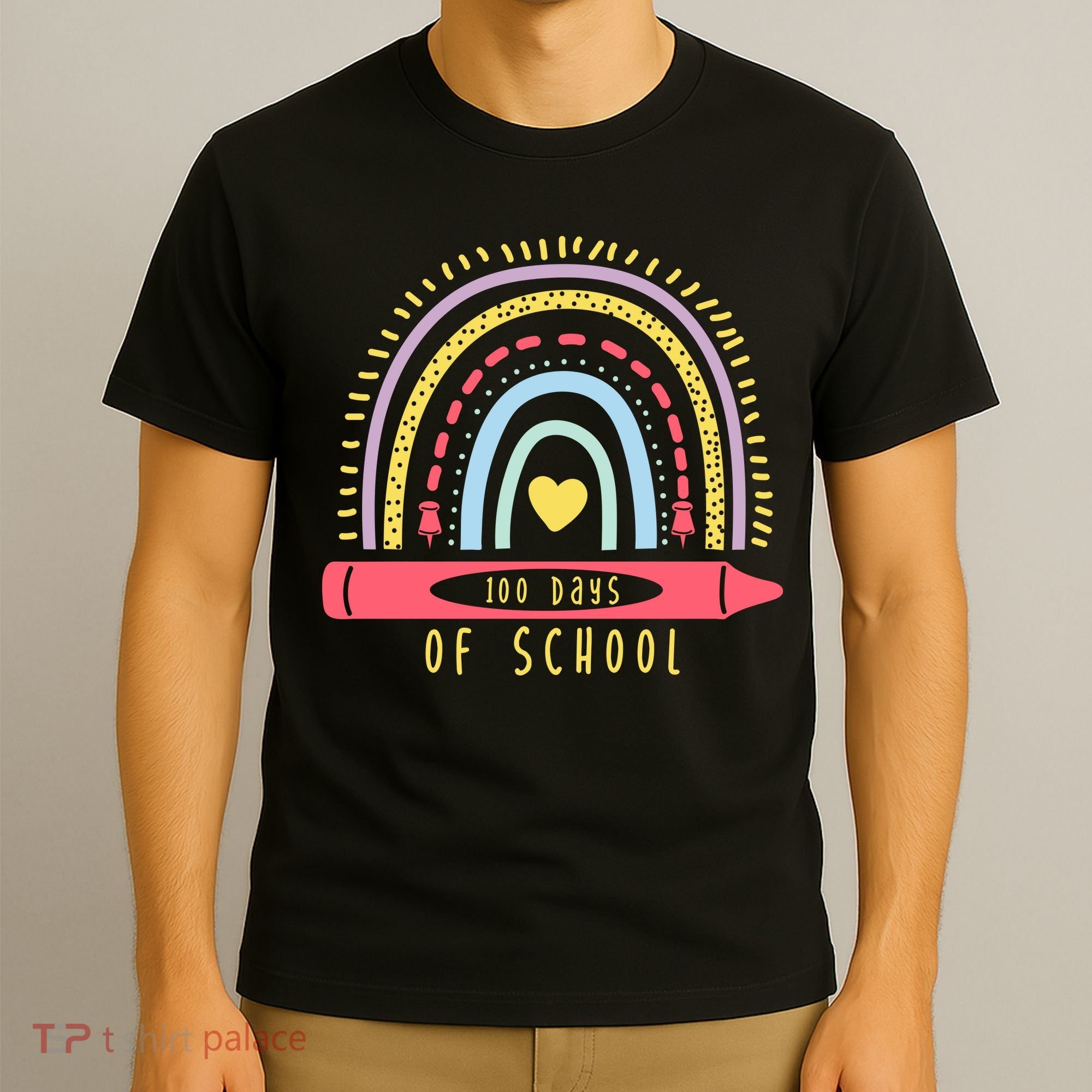 100 Days Of School Colorful Rainbow T-Shirt