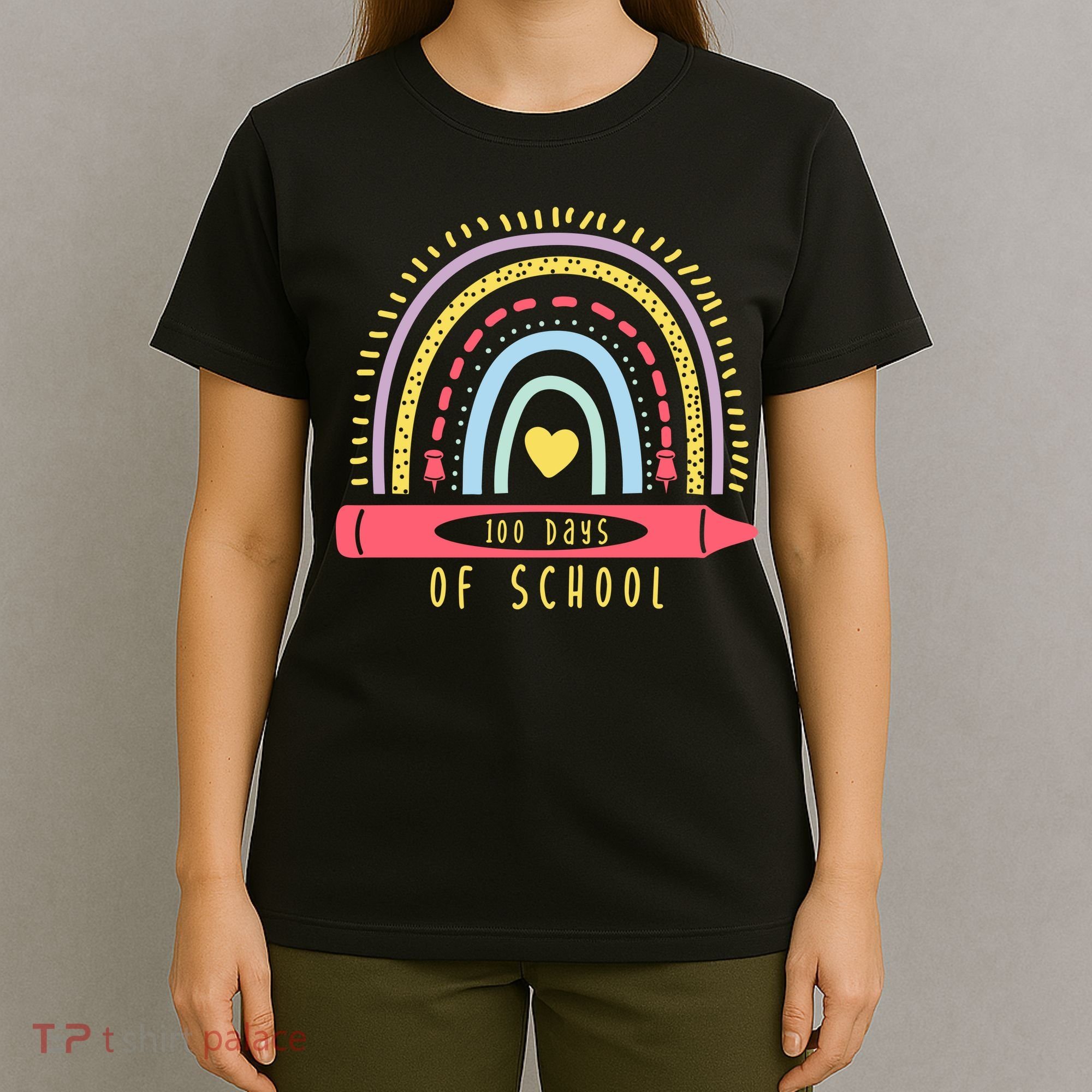 100 Days Of School Colorful Rainbow T-Shirt