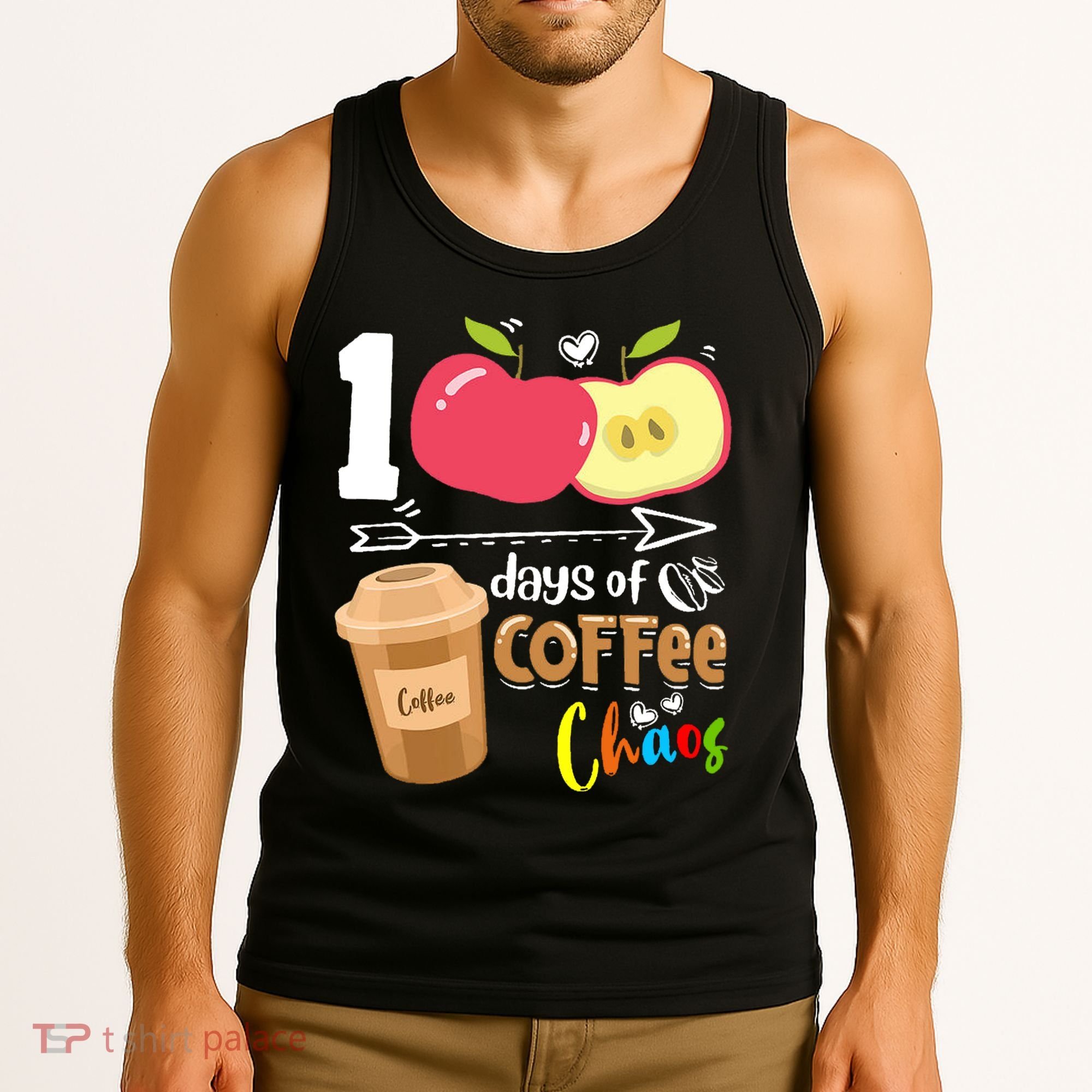 100 Days Of Coffee Chaos 100th Day Of School Tank Top