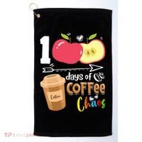 100 Days Of Coffee Chaos 100th Day Of School Golf Towel thumb 0