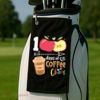 100 Days Of Coffee Chaos 100th Day Of School Golf Towel thumb 2