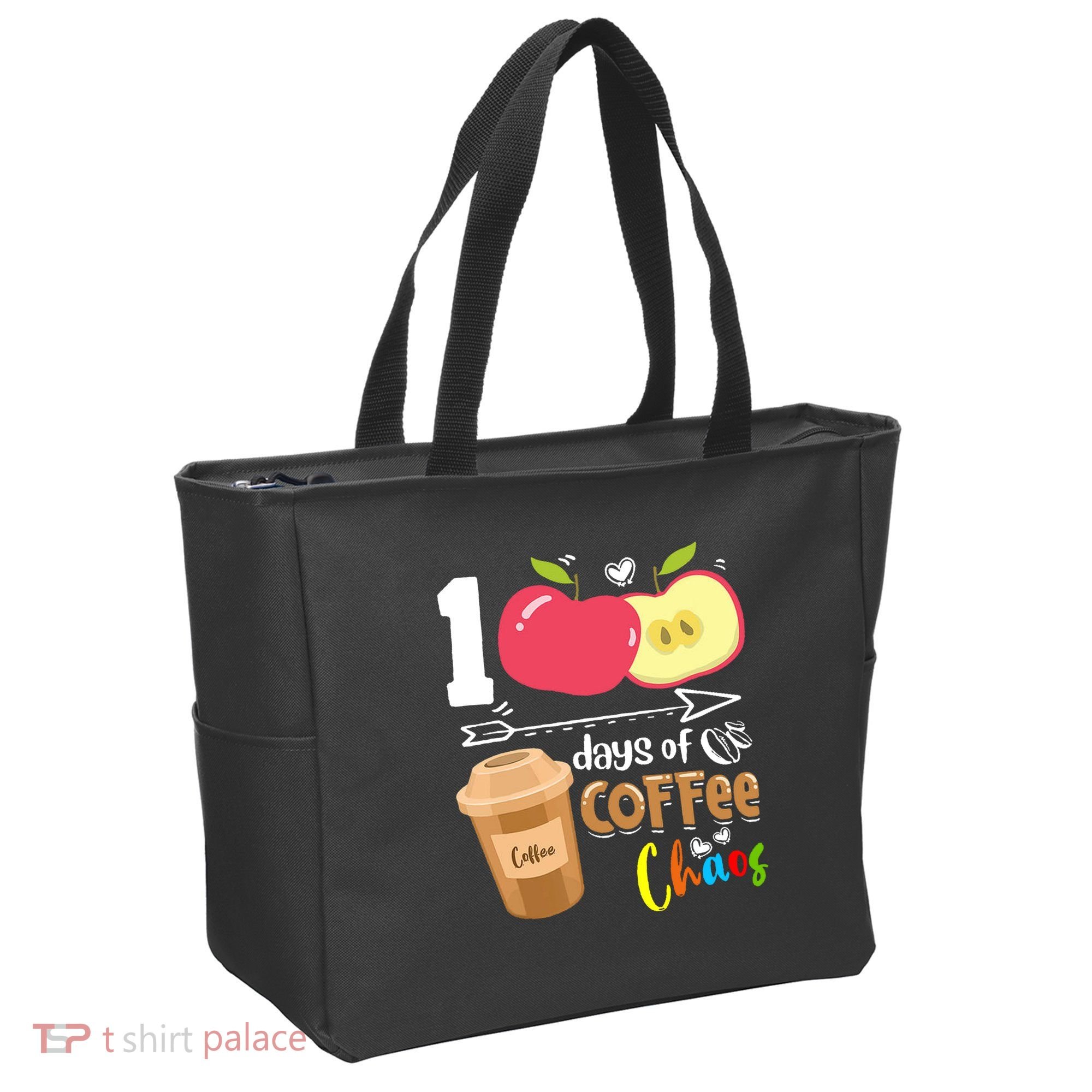 100 Days Of Coffee Chaos 100th Day Of School Tote Bag