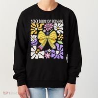 100 Days Of School Coquette Teacher 100th Day Groovy Boho Women's Sweatshirt thumb 0