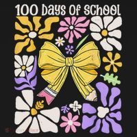 100 Days Of School Coquette Teacher 100th Day Groovy Boho Apron thumb 3