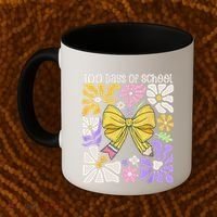 100 Days Of School Coquette Teacher 100th Day Groovy Boho Coffee Mug thumb 2